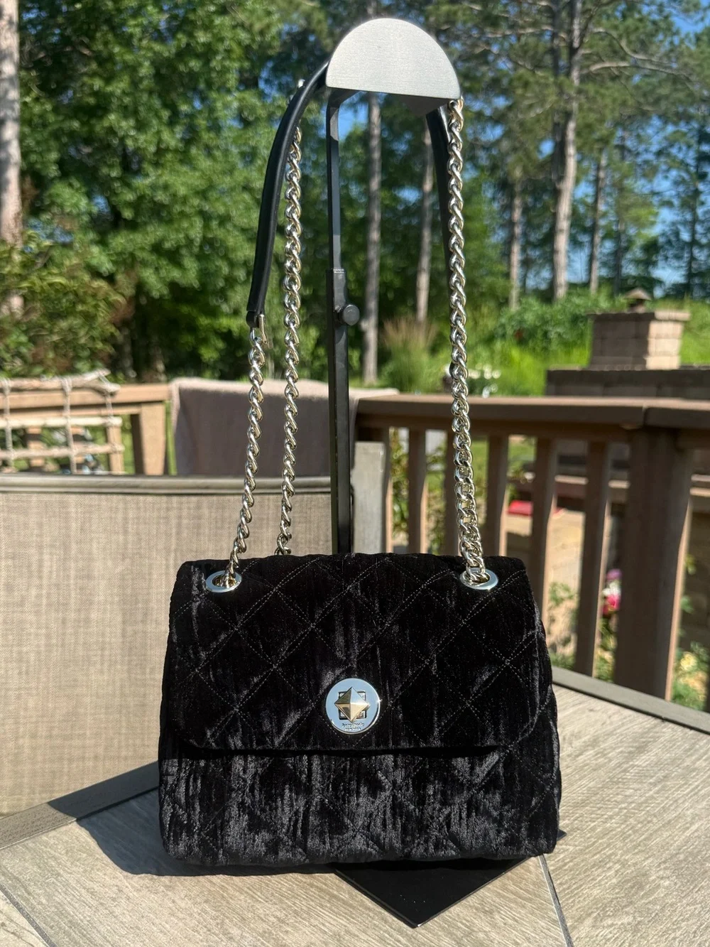 EUC Kate Spade New York Natalia Crushed Velvet Small Flap Crossbody